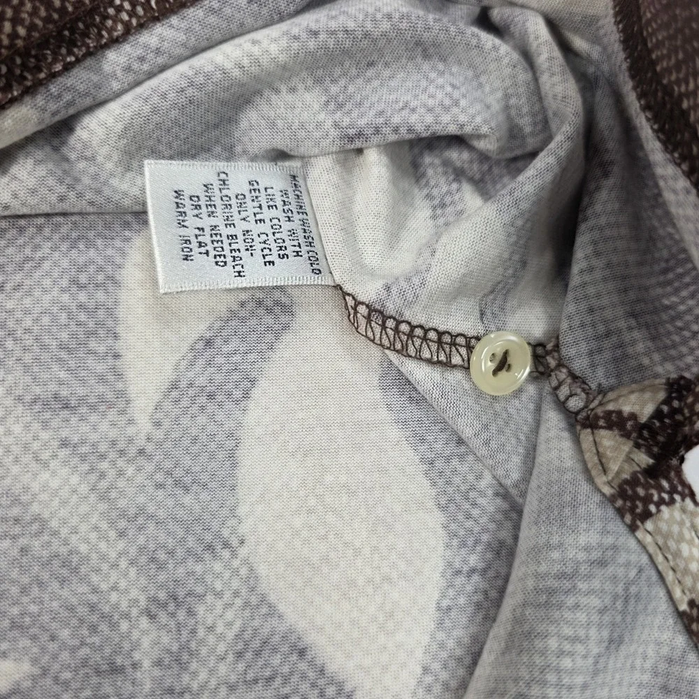 Vintage Turnbury 100%‎ Cotton Polo Shirt Tan Monstera Tropical Men's Size XL
